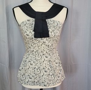Girls from Savoy black & white floral sleeveless blouse Size 2